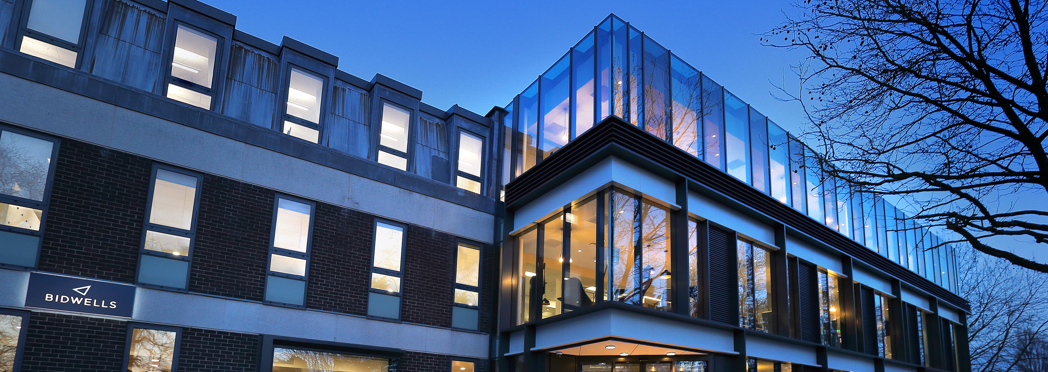 Bidwell House, the headquarters of Property Consultancy Bidwells, in Trumpington, Cambridge